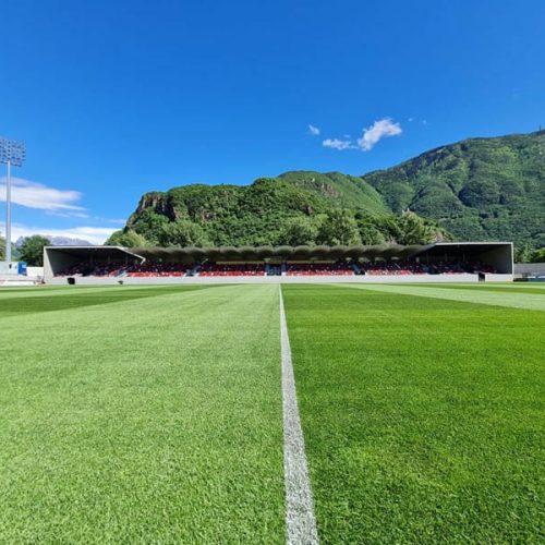 A natural grass sports field undergoing irrigation optimization