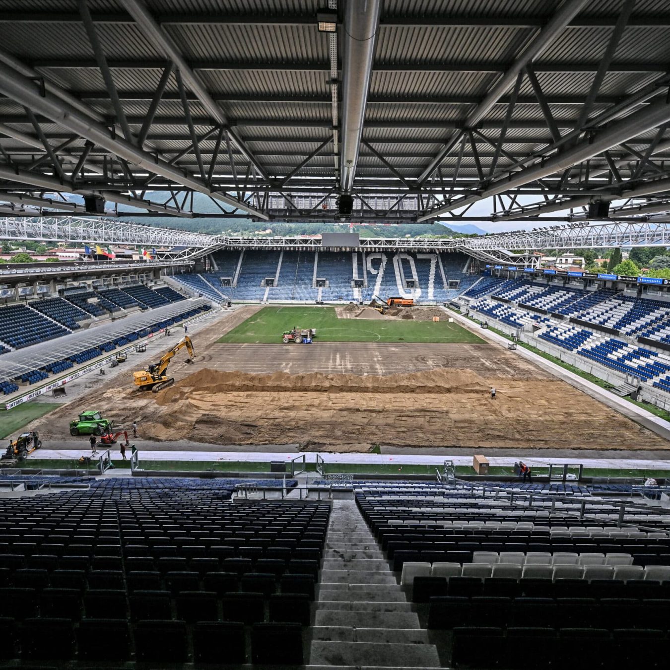 Avvio del cantiere per il nuovo terreno di gioco New Balance Arena Bergamo, Paradello