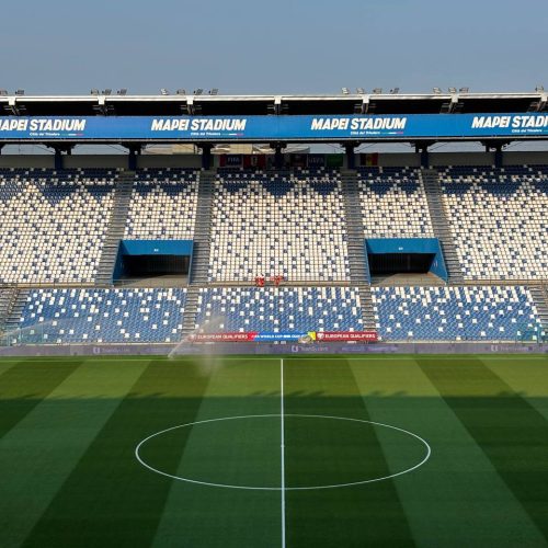 Tribune e manto erboso naturale del Mapei Stadium curato da Paradello